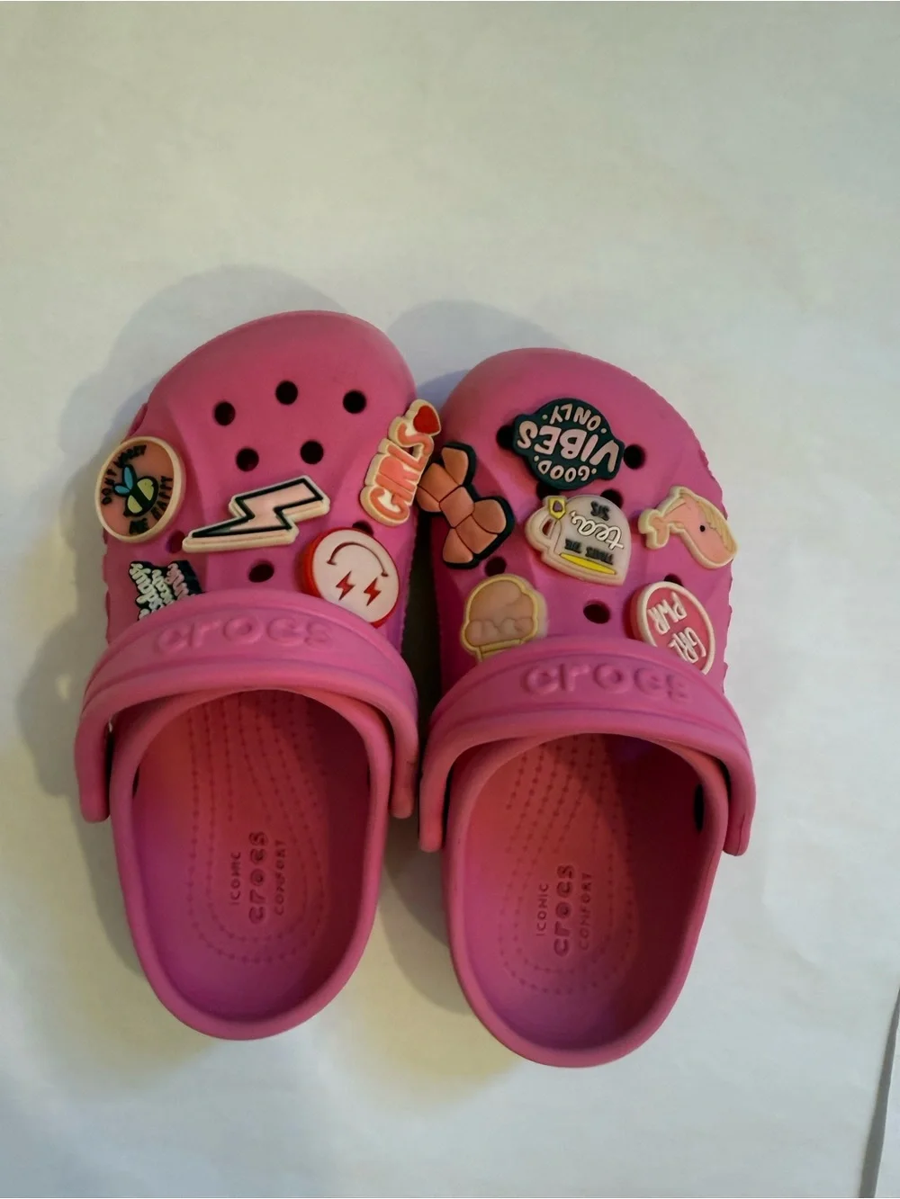 CROCS Kids Pink Clog with Colorful Jibbitz Charms